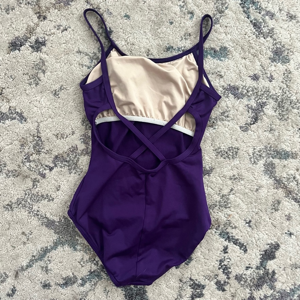 Motion Wear Purple Open Back Ballet Dance Leotard